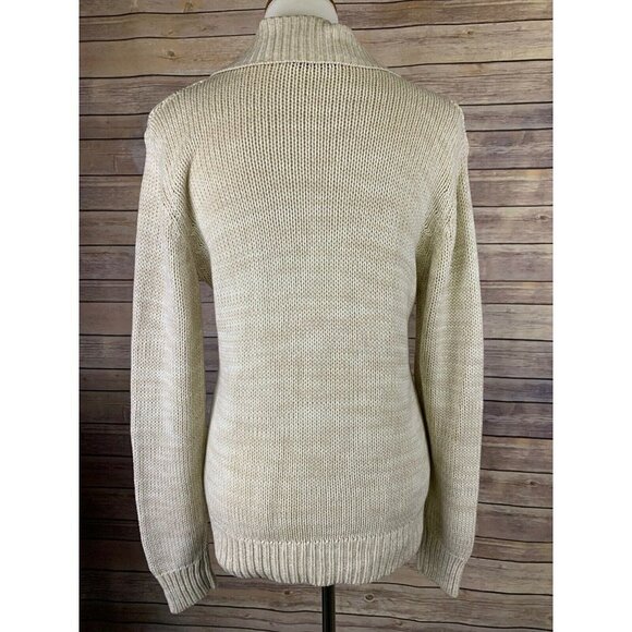 Vintage Fruit Of The Loom Womens M Sweater Cable Knit Cowl Neck Button Neck - Picture 5 of 8